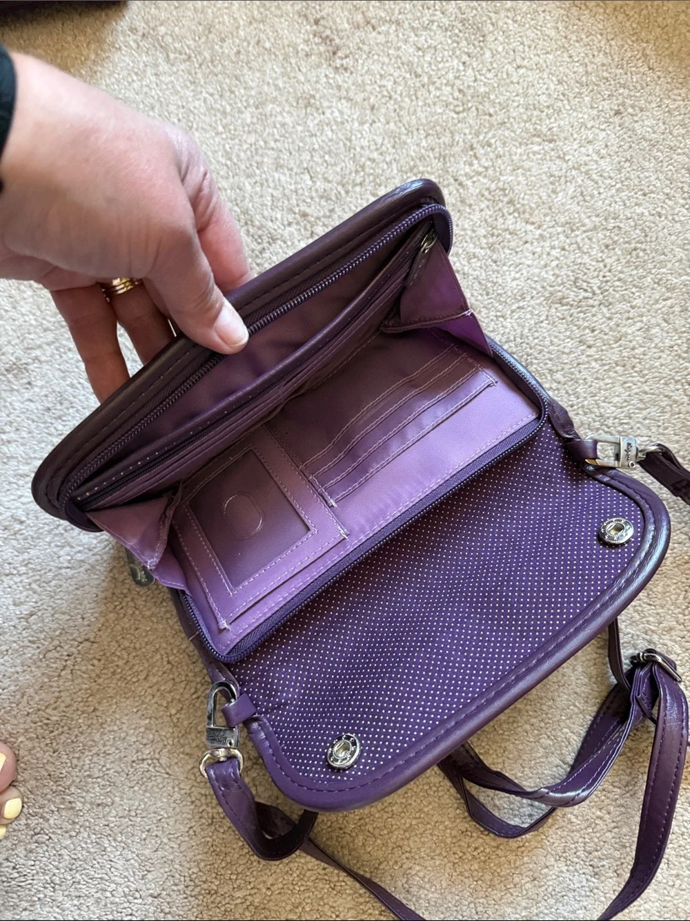 thirty-one Purple Convertible Crossbody Wallet
